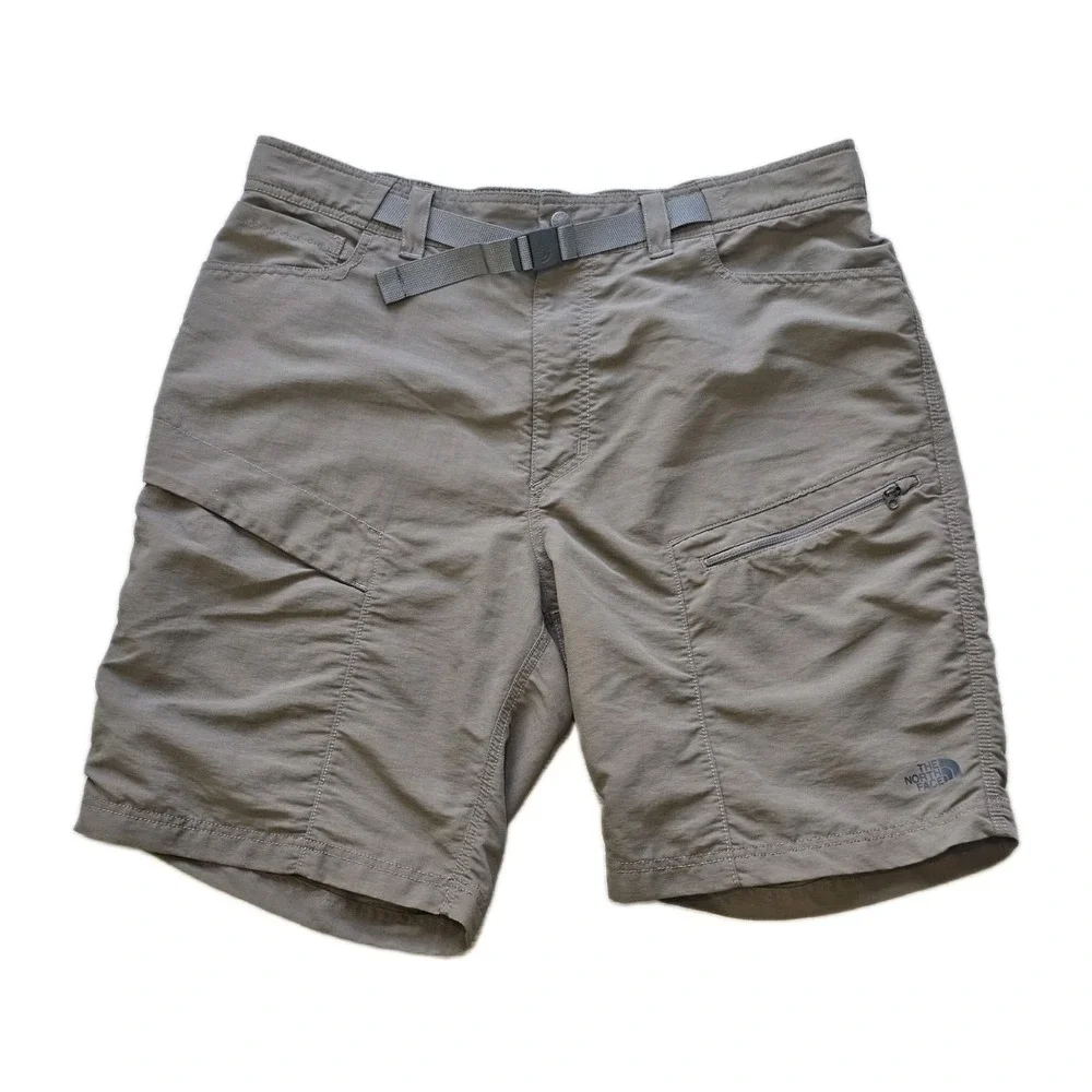 The North Face Paramount Trail Shorts Mens XL Olive Nylon Belted Cargo Hiking